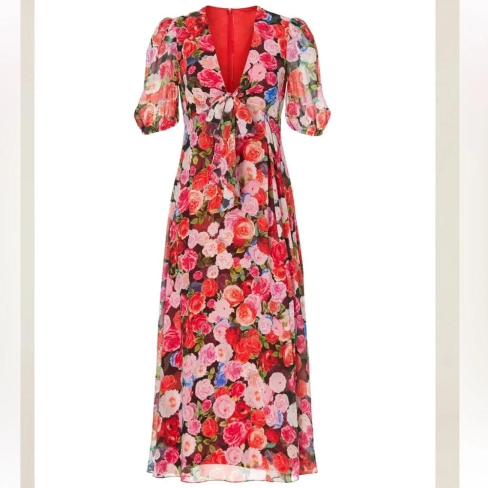 Ieena For Mac Duggal Floral Print Women's Dress Size 4 - Picture 4 of 4